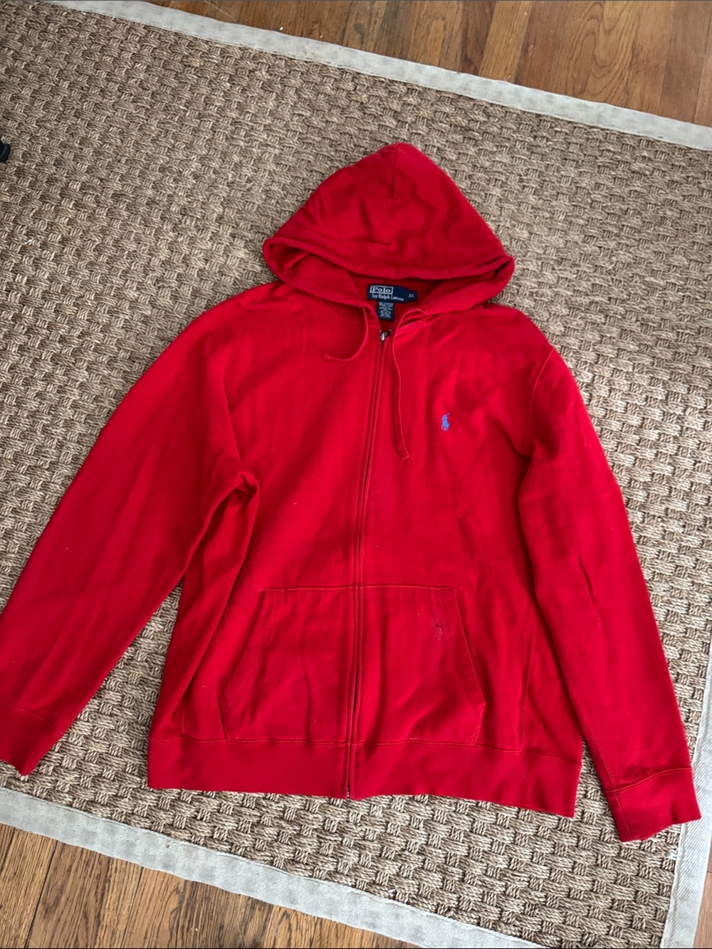 Polo by Ralph Lauren Red Full-Zip Hoodie Sweatshirt